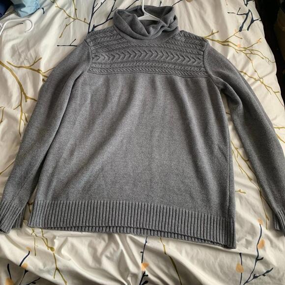 XL JONES NEW YORK Sport Turtleneck Grey Long Sleeve Sweater - Picture 2 of 5